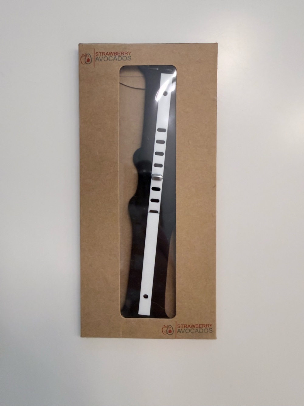Strawberry Avocados Silicone Apple Watch 45mm Band in Black and White